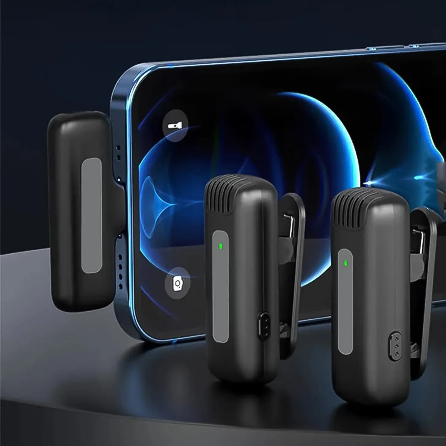 Wireless Microphones, Collar Mic for All Smart Phone / Type-C (1 Set)